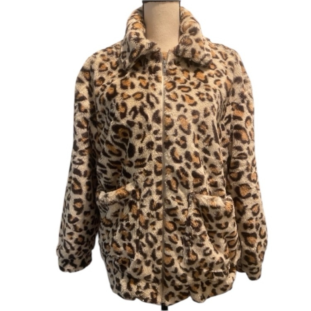 Entro Women’s Leopard Animal Print Jacket Coat Small/Medium